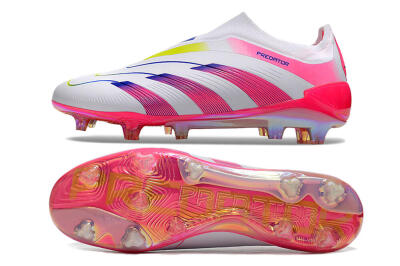Adidas Predator Accuracy+ Laceless FG Low-Tops Football Boots - White/Pink/Blue/Yellow