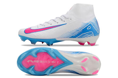 Nike Air Zoom Mercurial Superfly 10 Elite FG High-Tops Football Boots - White/Pink/Blue