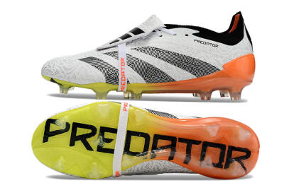 Adidas Predator Elite Foldover Tongue FG Low-Tops Football Boots - White/Black/Orange/Yellow