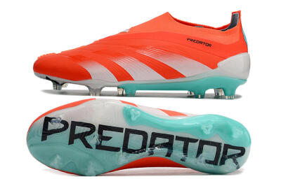 Adidas Predator+ Elite Laceless FG Low-Tops Football Boots - Red/White/Jade