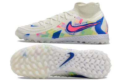 Nike Phantom Luna Elite NU TF High-Tops Football Shoes - Beige/Blue/Yellow/Pink