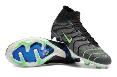 Nike Air Zoom Mercurial Superfly 9 Elite FG High-Tops Football Boots - Silver/Black/Green