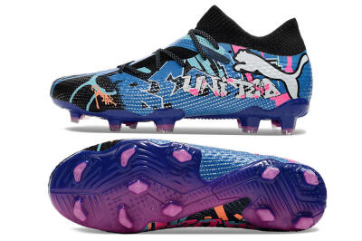 Puma Future Ultimate FG Low-Tops Football Boots - Black/Blue/Pink