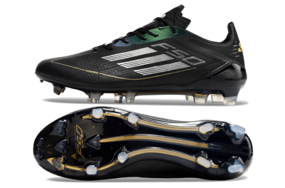 Adidas F50 Adizero FG Low-Tops Football Boots - Black/Gold/Silver