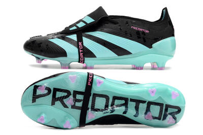 Adidas Predator Elite Foldover Tongue FG Low-Tops Football Boots - Black/Jade/Purple