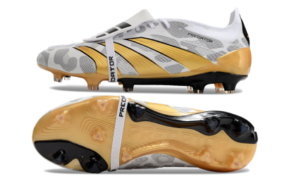 Adidas Predator Elite Foldover Tongue FG Low-Tops Football Boots - White/Black/Gold