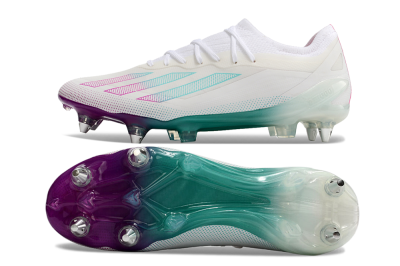 Adidas X Crazyfast.1 SG Low-Tops Football Boots - White/Purple/Jade