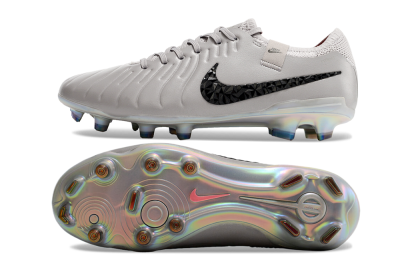 Nike Tiempo Legend 10 Elite FG Low-Tops Football Boots - Grey/Black/Gold