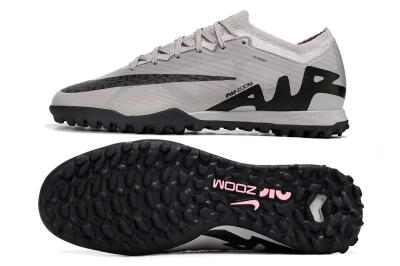 Nike Air Zoom Mercurial Vapor 15 Elite TF Low-Tops Football Shoes - Grey/Black/Pink