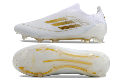 Adidas F50+ Adizero FG Low-Tops Football Boots - White/Gold