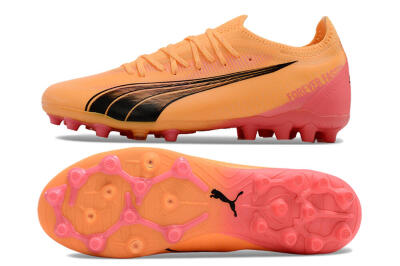 Puma Ultra Ultimate MG Low-Tops Football Boots - Yellow/Black/Pink