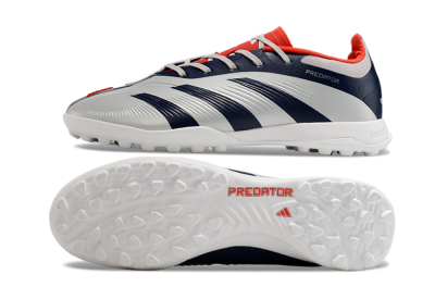 Adidas Predator 24 Elite TF Low-Tops Football Shoes - Silver/Blue/Red