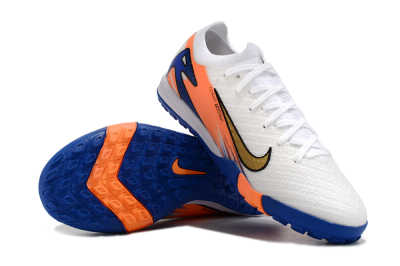 Nike Air Zoom Mercurial Vapor 16 Elite TF Low-Tops Football Shoes - White/Orange/Blue