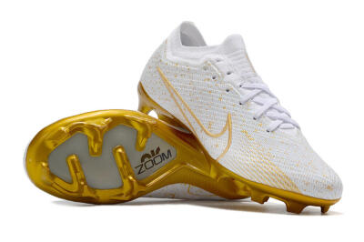 Nike Air Zoom Mercurial Vapor 15 Elite FG Low-Tops Football Boots - White/Gold