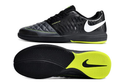 Nike Lunar Gato 2 IC Low-Tops Football Shoes - Black/White/Yellow