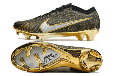 Nike Air Zoom Mercurial Vapor 15 Elite FG Low-Tops Football Boots - Black/Gold/Silver