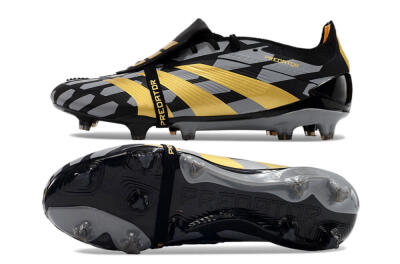 Adidas Predator Elite Foldover Tongue FG Low-Tops Football Boots - Black/Grey/Gold