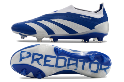 Adidas Predator+ 24 Elite Laceless FG Low-Tops Football Boots - Blue/White