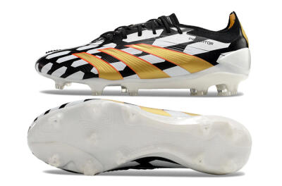 Adidas Predator 24 Elite FG Low-Tops Football Boots - White/Black/Gold
