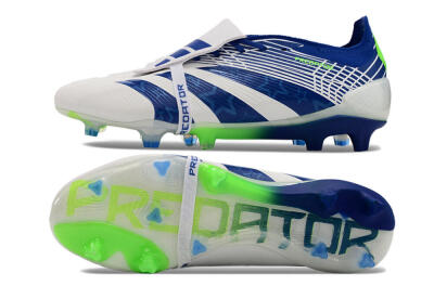 Adidas Predator Elite Foldover Tongue FG Low-Tops Football Boots - White/Blue/Green