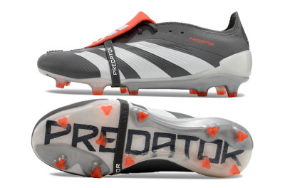 Adidas Predator Elite Foldover Tongue FG Low-Tops Football Boots - Grey/Red/White