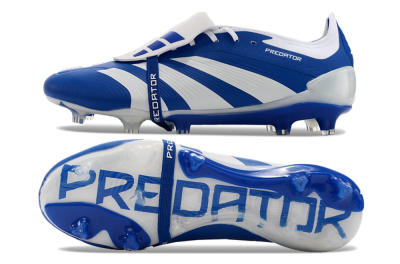 Adidas Predator Elite Foldover Tongue FG Low-Tops Football Boots - Blue/white/Beige