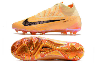 Nike Phantom GX Elite DF Link Blaze Pack FG High-Tops Football Boots - Citron Tint/Burgundy Crush