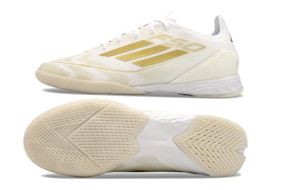Adidas F50 Pro IC Low-Tops Football Shoes - Beige/White/Gold