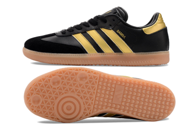 Adidas Samba Messi Indoor IC Low-Tops Football Shoes - Black/Gold/Brown