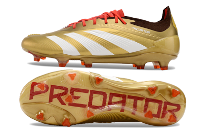 Adidas Predator 24 Elite FG Low-Tops Football Boots - Gold/White/Brown