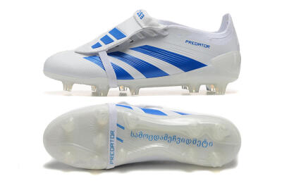Adidas Predator Elite Foldover Tongue FG Low-Tops Football Boots - White/Blue