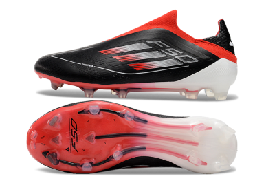 Adidas F50 Elite Laceless FG Low-Tops Football Boots - Black/Red/White
