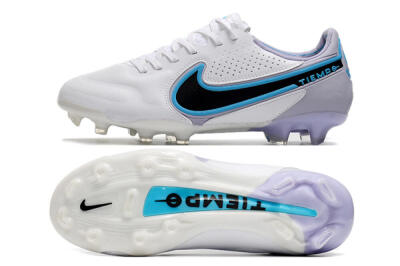 Nike Tiempo Legend 9 Elite FG Low-Tops Football Boots - White/Jade/Black/Grey