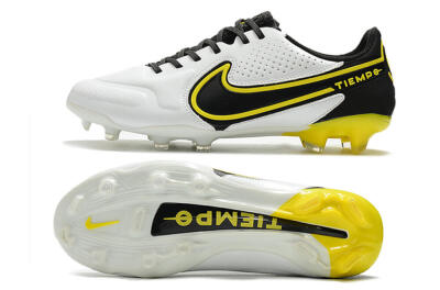 Nike Tiempo Legend 9 Elite FG Low-Tops Football Boots - White/Yellow/Black