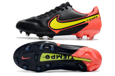 Nike Tiempo Legend 9 Elite FG Low-Tops Football Boots - Black/Yellow/Red