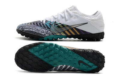Nike Mercurial Vapor 13 Pro TF Low-Tops Football Shoes - White/Black/Jade