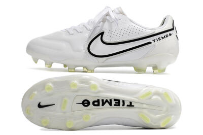 Nike Tiempo Legend 9 Elite FG Low-Tops Football Boots - White/Black
