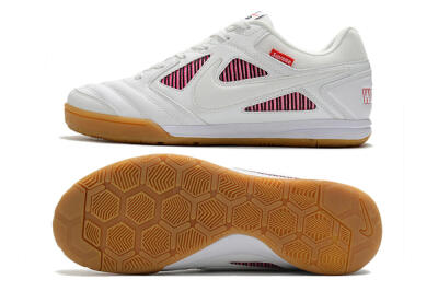 Supreme x Nike SB Gato IC Low-Tops Football Shoes - White/Red/Brown
