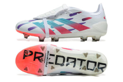 Adidas Predator Elite Foldover Tongue FG Low-Tops Football Boots - White/Blue/Purple/Red