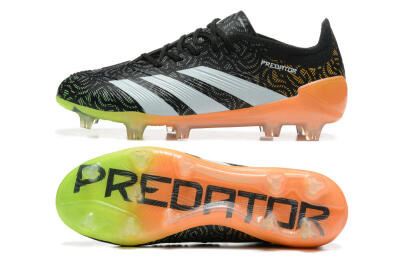 Adidas Predator 24 Elite FG Low-Tops Football Boots - Black/White/Yellow/Orange