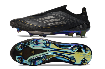 Adidas F50+ Lightstrike Pro Laceless FG Low-Tops Football Boots - Core Black/Iron Metallic/Gold Metallic