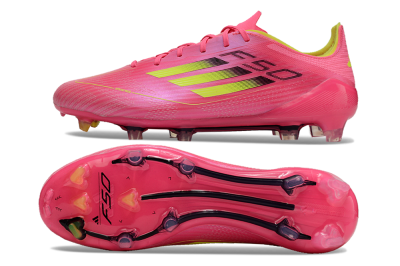 Adidas F50 Adizero FG Low-Tops Football Boots - Pink/Yellow/Black