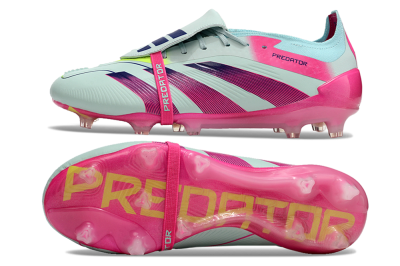 Adidas Predator Elite Foldover Tongue FG Low-Tops Football Boots - Blue/Purple/Pink