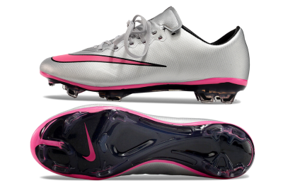 Nike Mercurial Vapor 10 FG Low-Tops Football Boots - Silver/Pink/Black