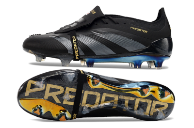 Adidas Predator Elite Foldover Tongue FG Low-Tops Football Boots - Black/Silver/Gold