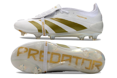 Adidas Predator Elite Foldover Tongue FG Low-Tops Football Boots - Beige/Gold/White