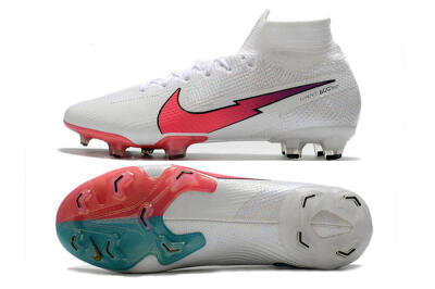 Nike Mercurial Superfly 7 Elite FG High-Tops Football Boots - White/Red/Blue