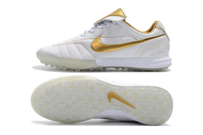 Nike Tiempo Legend 7 Elite R10 TF Low-Tops Football Shoes - White/Gold