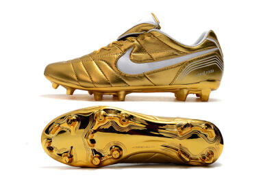 Nike Tiempo Legend 7 Elite R10 FG Low-Tops Football Boots - Gold/White