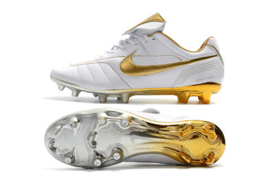 Nike Tiempo Legend 7 Elite R10 FG Low-Tops Football Boots - White/Gold